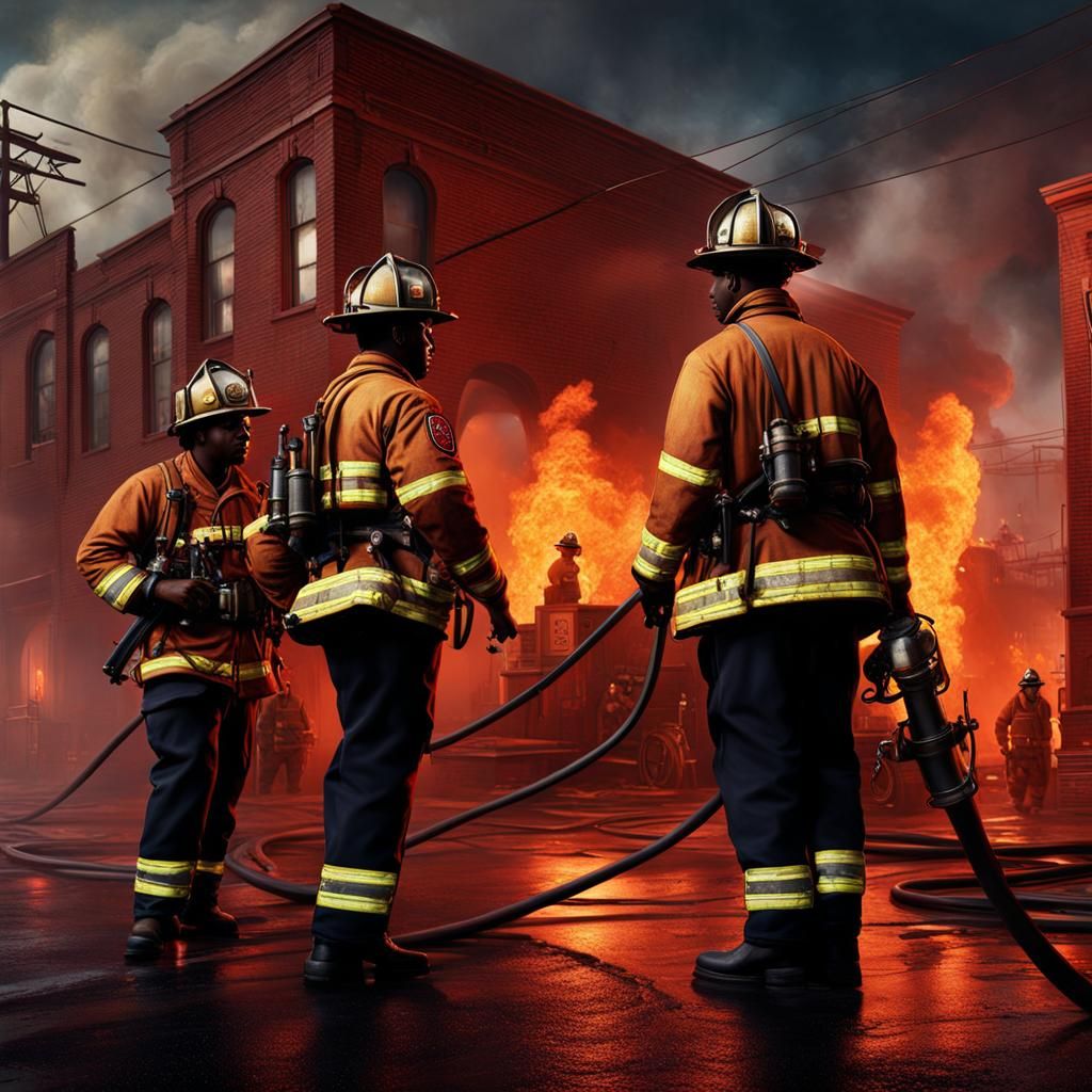 African American Firefighters, Los Angeles 1919, Detailed Pa...