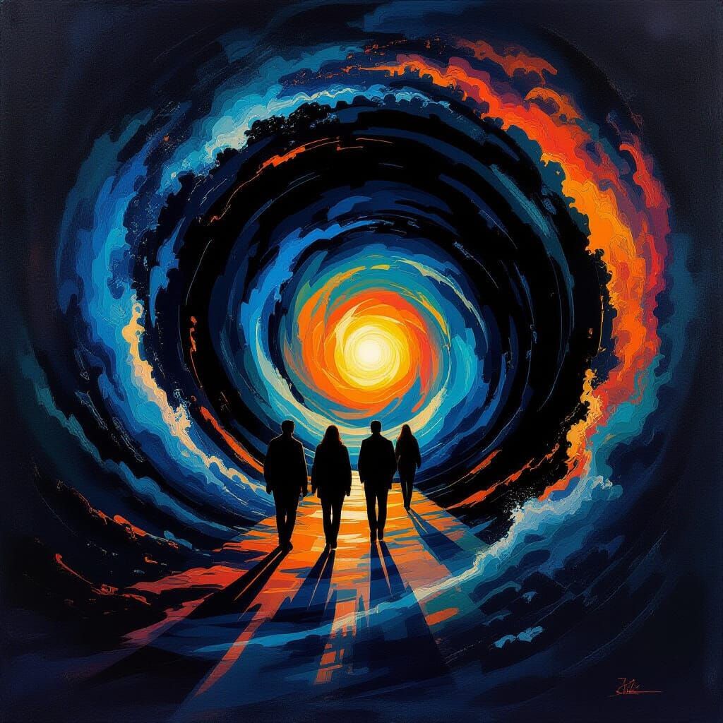 Cosmic Tunnel Reveals New Dimension in Vivid Abstract Art