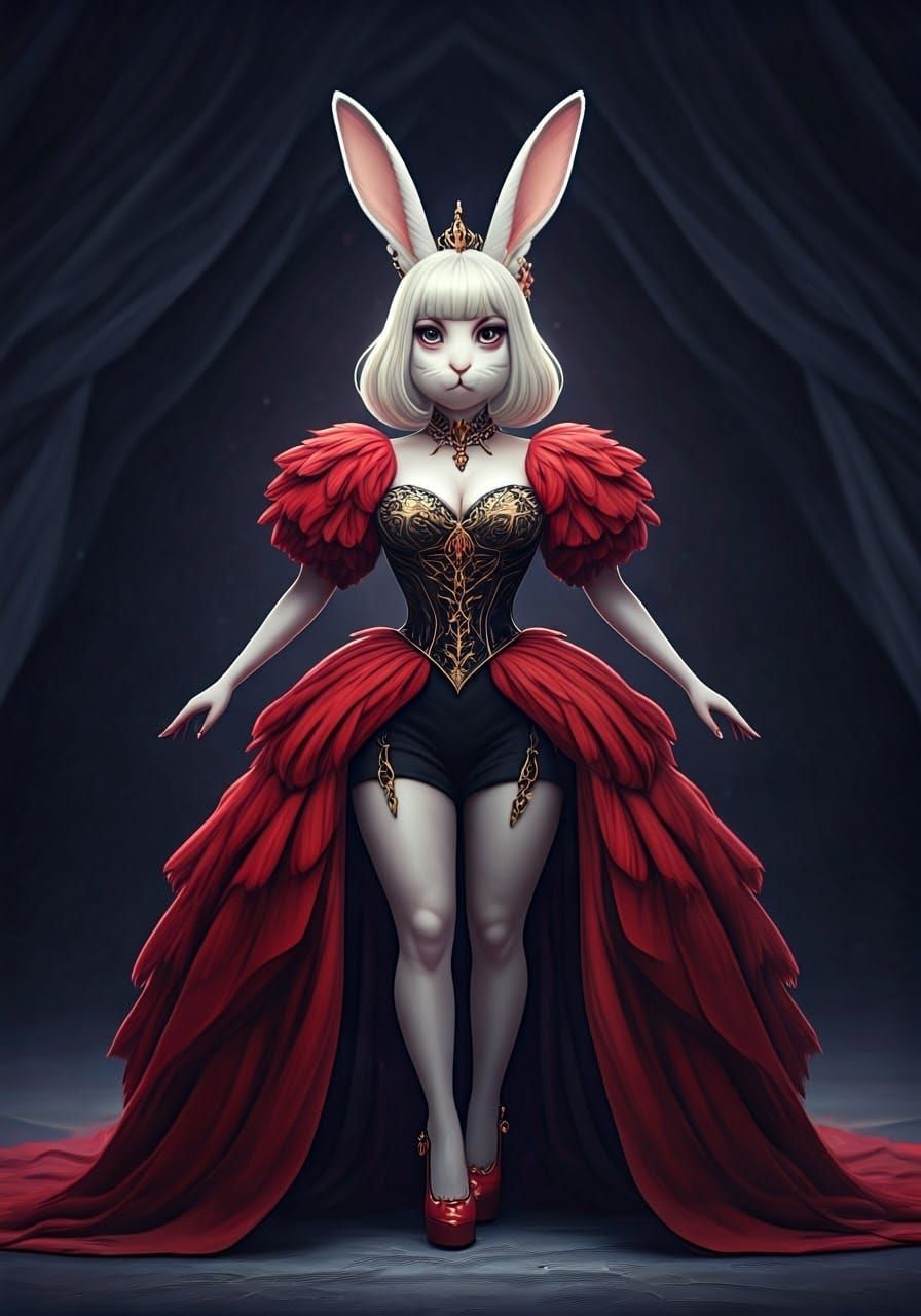 Rabbit as Lady Gaga: Detailed 3D Anime Art