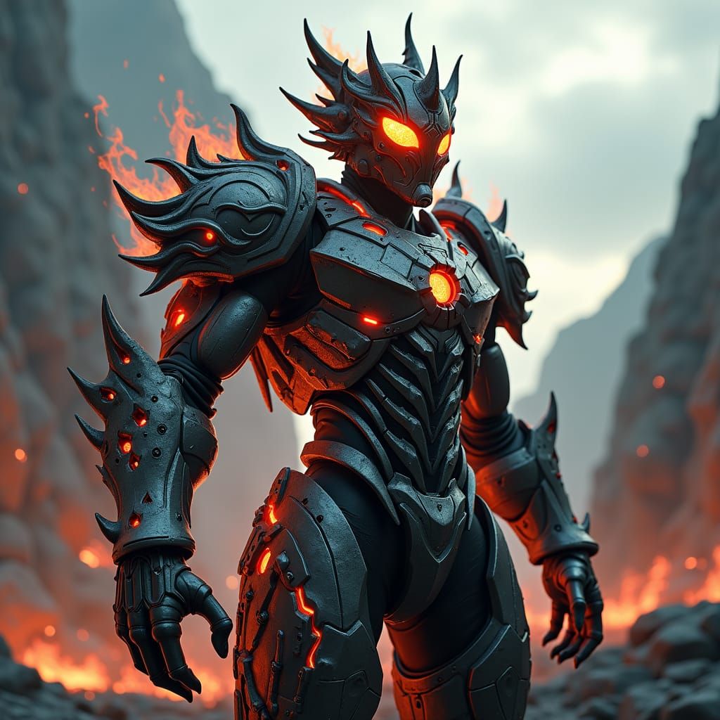 Frenzied Flame Kamen Rider in a Smoldering Wasteland