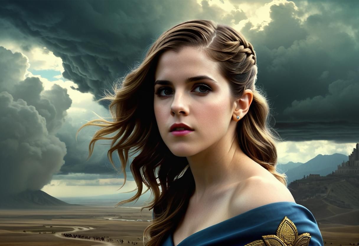 Romantic Latina Beauty Goddess in Digital Art Style