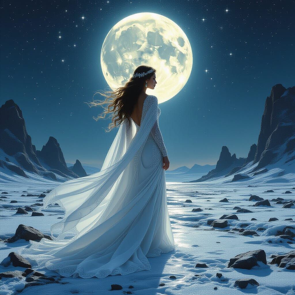 Lunar Goddess Descends: Renaissance Celestial Dream