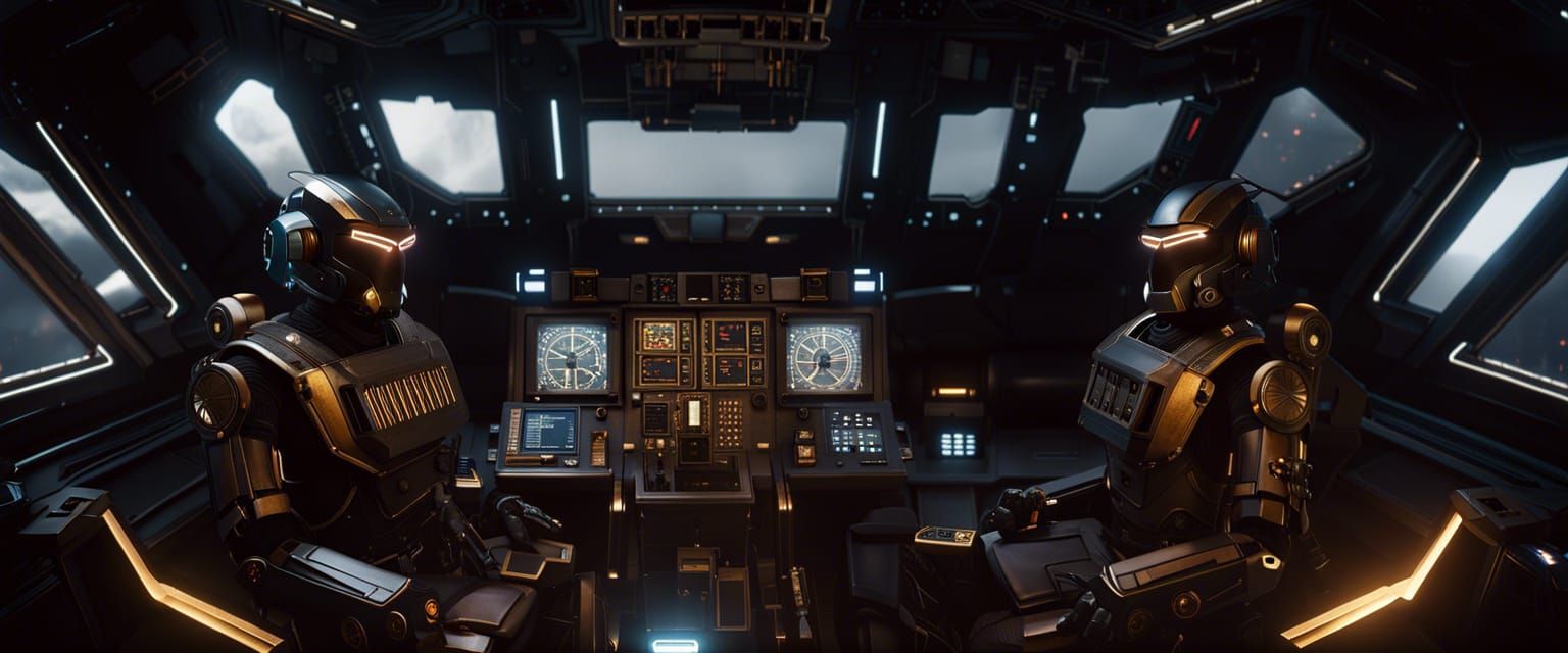 War Robot Cockpit Interior in Battletech Style