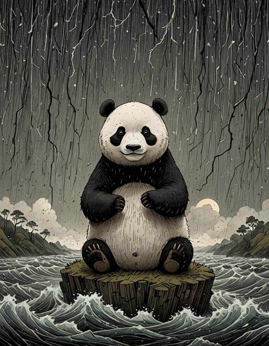 A Panda in a storm