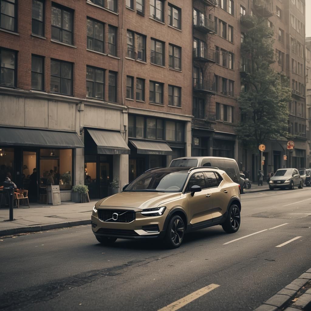 Futuristic Volvo City Car Concept: Cinematic Film Still