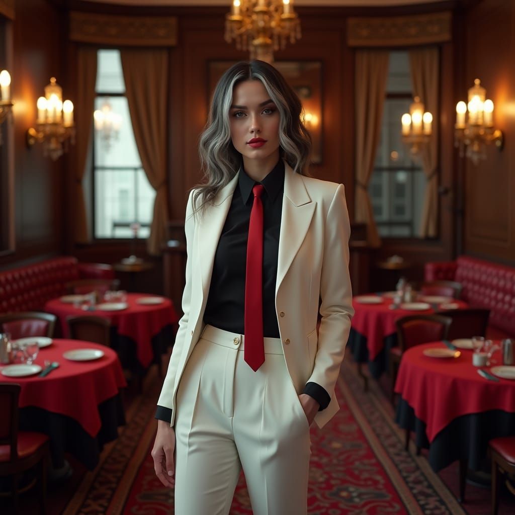 Hyperrealistic Portrait: Woman in Russian Tea House