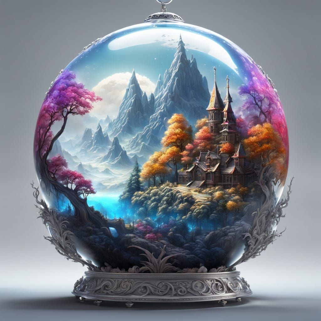 Winter Wonderland in Glass Ornament