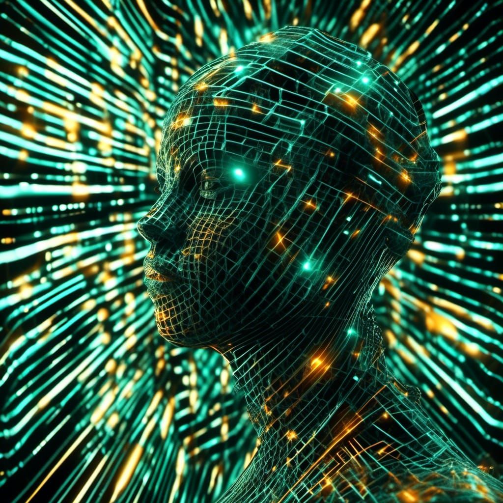 Lawnmower Woman in Cyberpunk Cyberspace