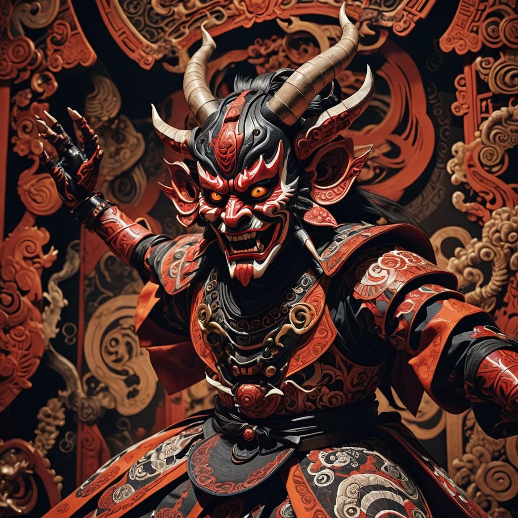 Kabuki Oni Dances: Fiery Surreal Realism