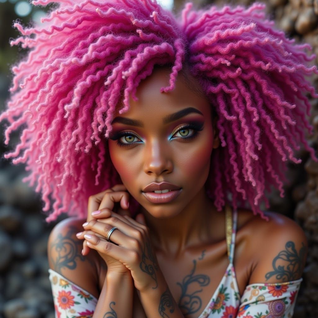 Two Women with Henna Skintones and Sea Green Eyes