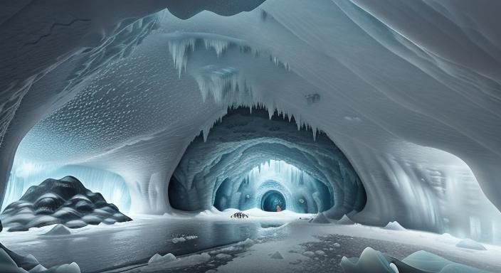 Ethereal Ice Metropolis on a Frozen Moon