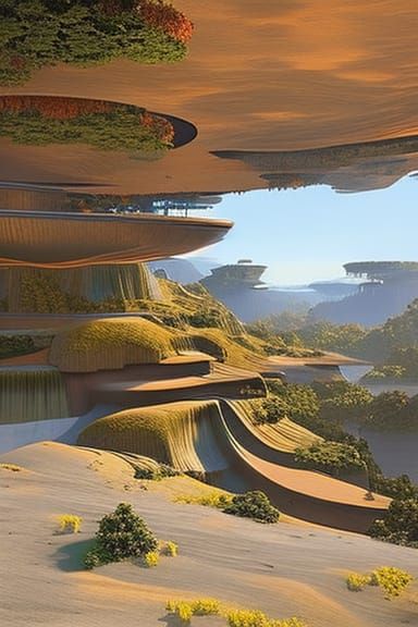 Futuristic Eco-City in Green Forest: Biopunk Digital Art