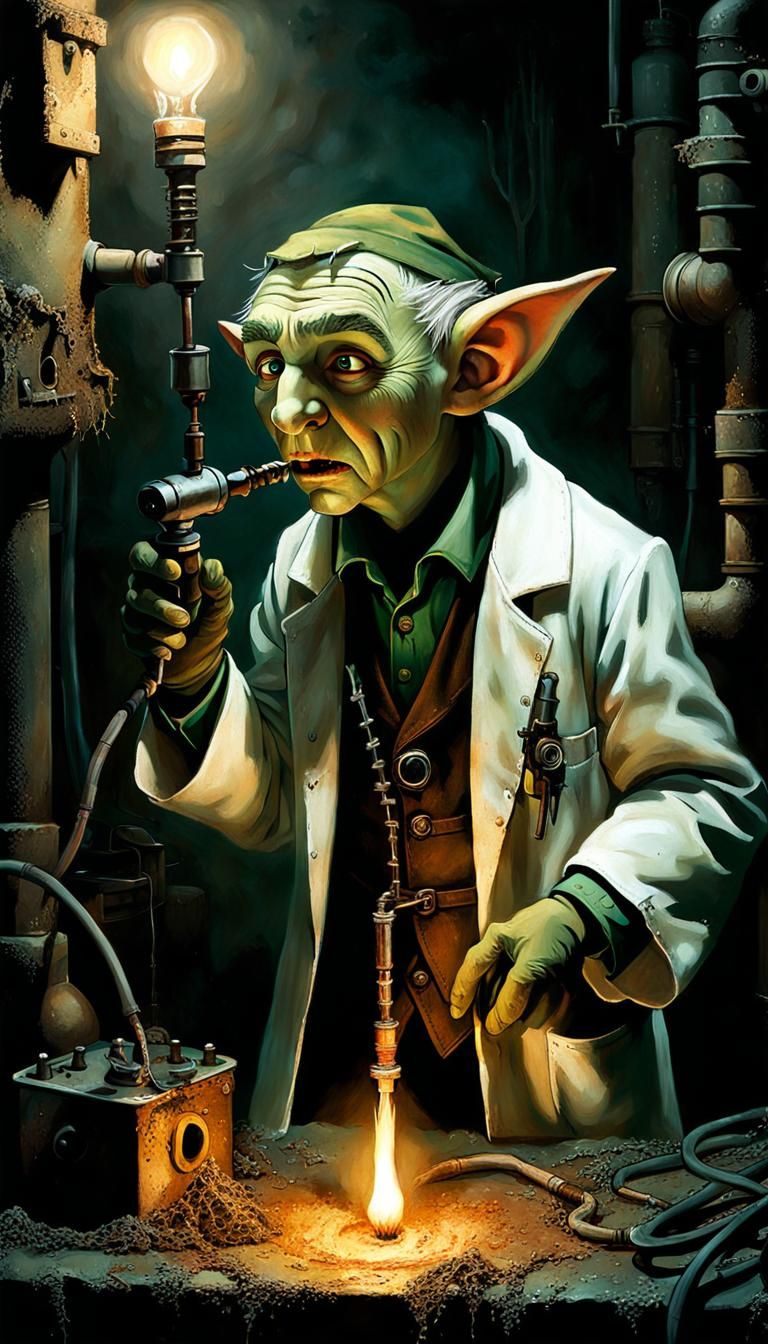 Dark Fantasy Elf in Abandoned Dental Clinic