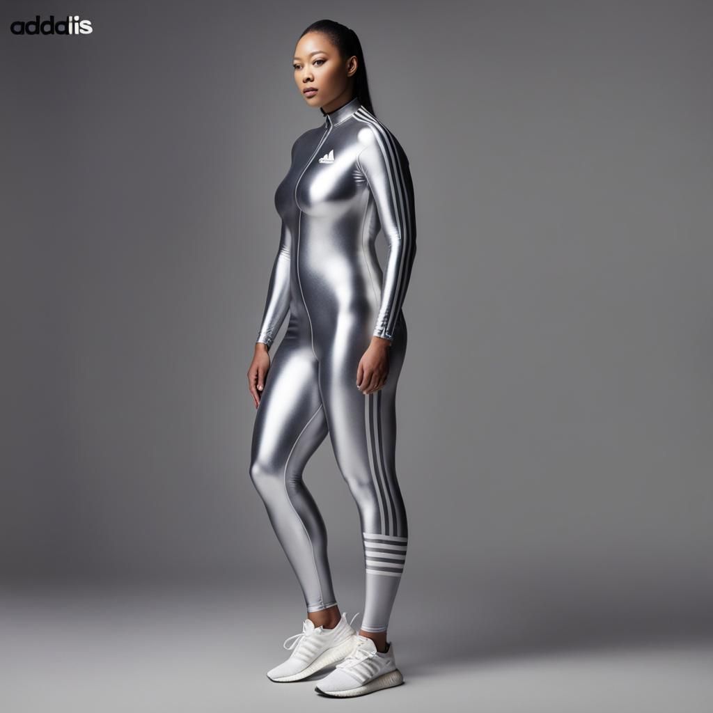 Plus-Size Woman in Lycra Bobsleigh Race Suit