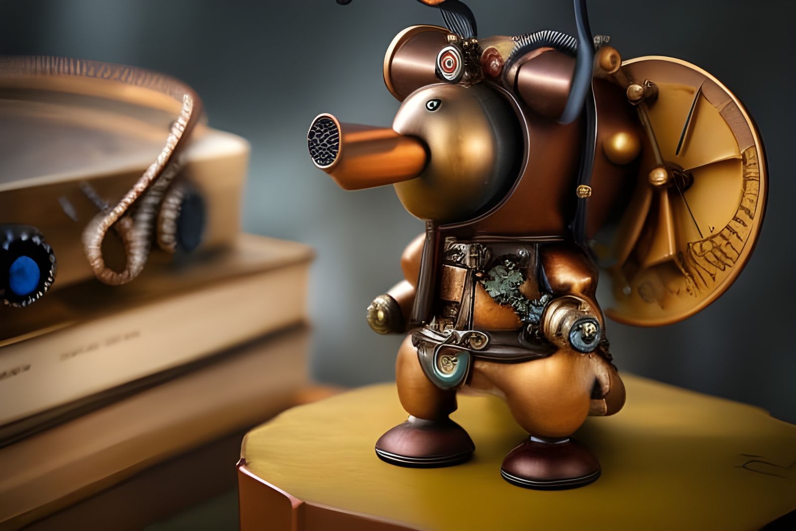 Steampunk Teddy Bear on Scientist's Workbench