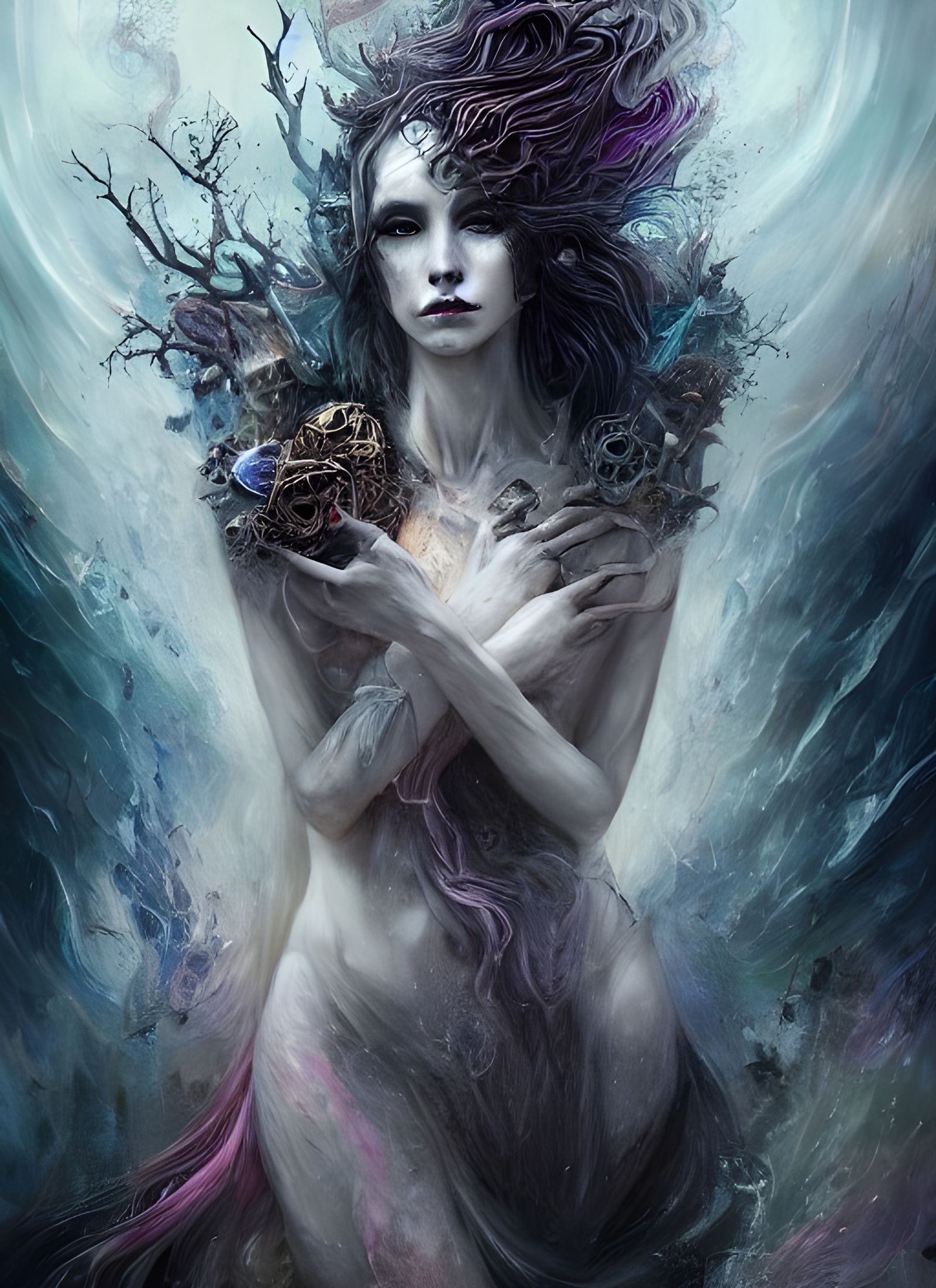 Chaos God Portrait in Realistic Oil Painting Style