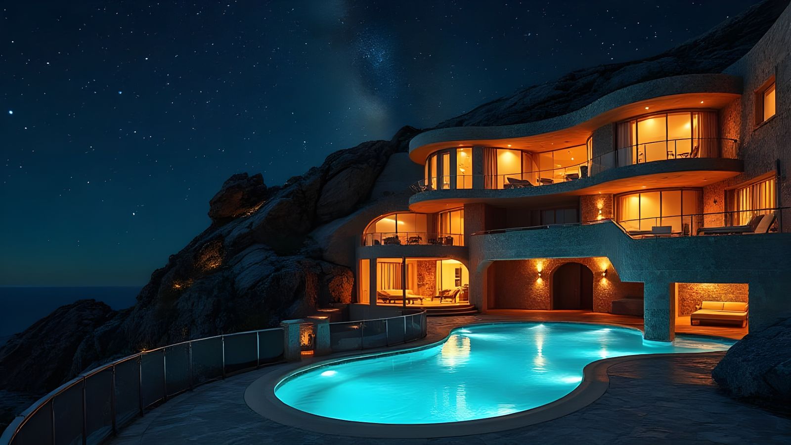 Art Deco Cliffside Mansion with Infinity Pool