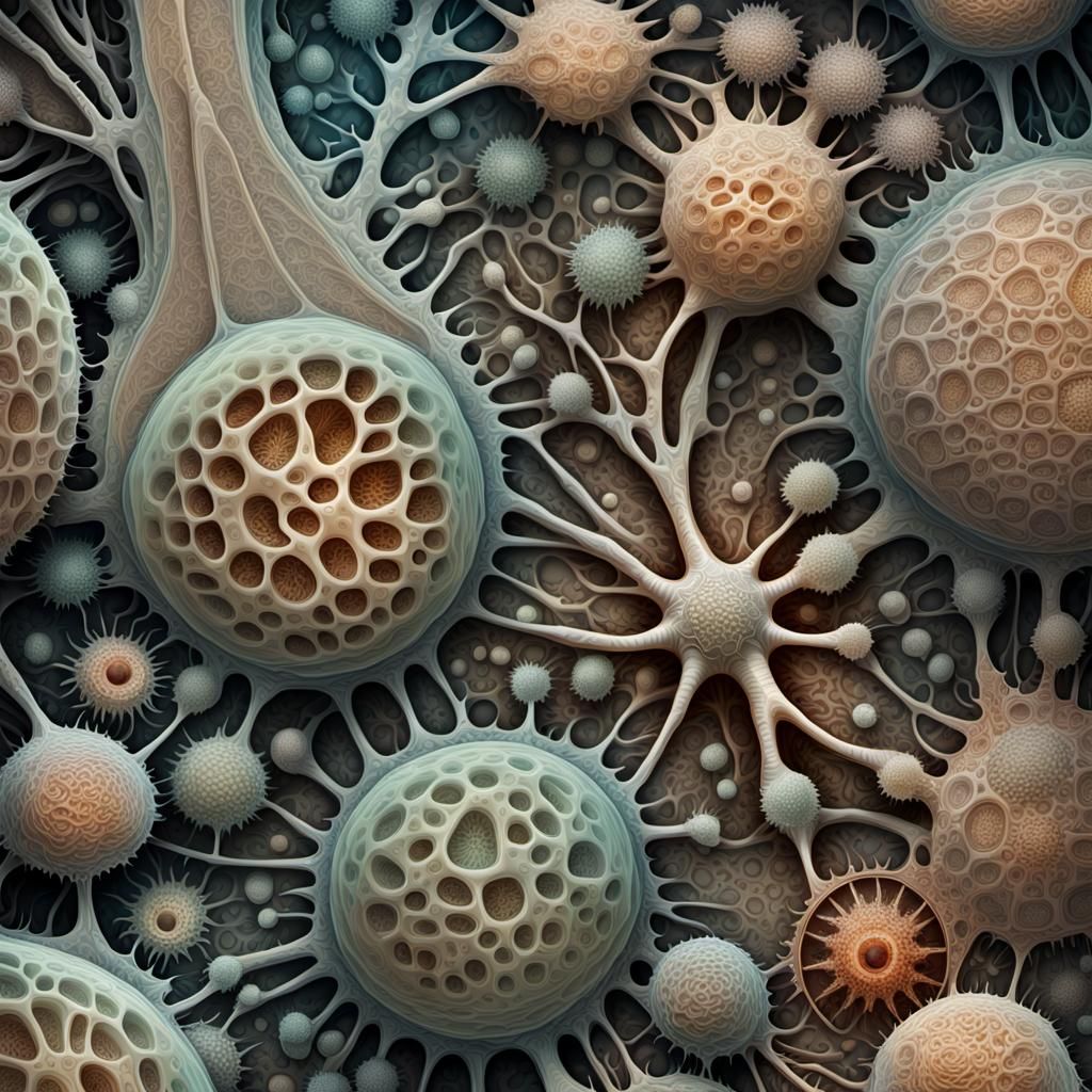 Magnified Amoebas: A Hyperdetailed Digital Masterpiece