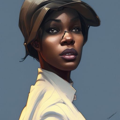 Hyperdetailed Portrait of a Black Detective