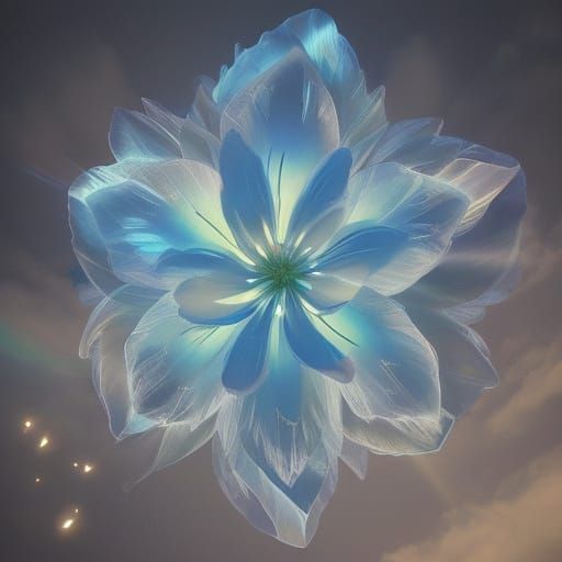 Heavenly Crystal Bloom Radiates Divine Light