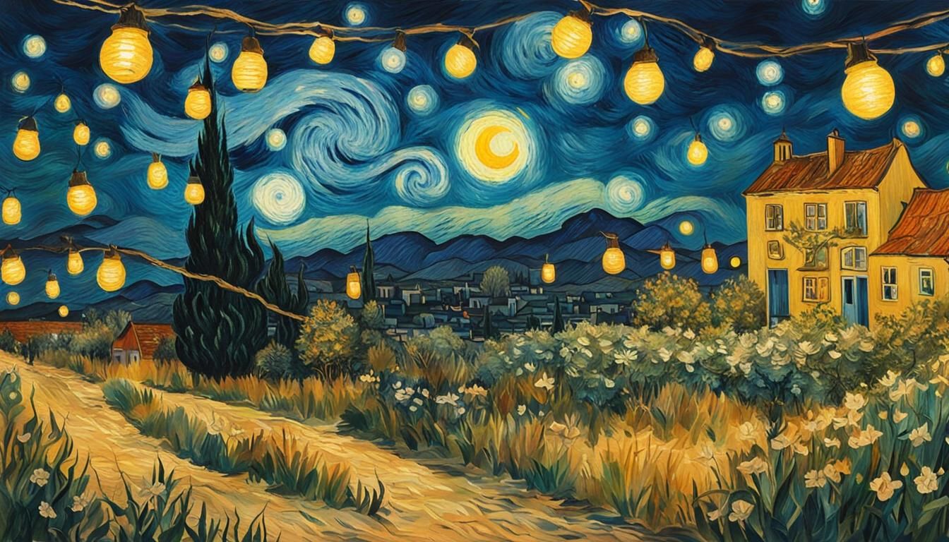 Fairy-Punk Scene in Van Gogh Style