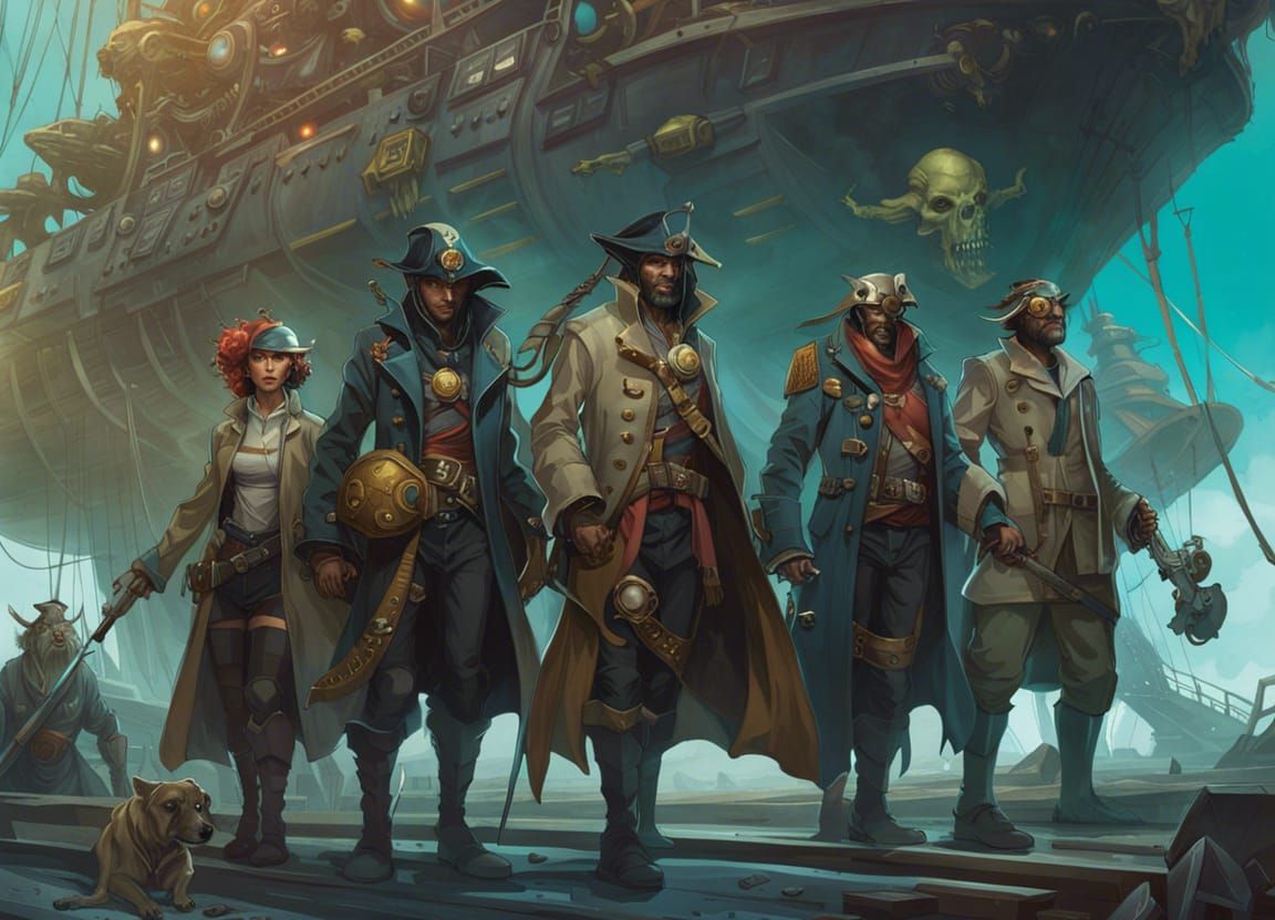 Misfit Space Pirate Crew Storms a Ship in Grimdark Astropunk...