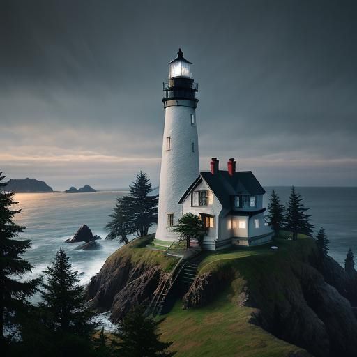 Umpqua Lighthouse, Oregon: Digital Matte Painting