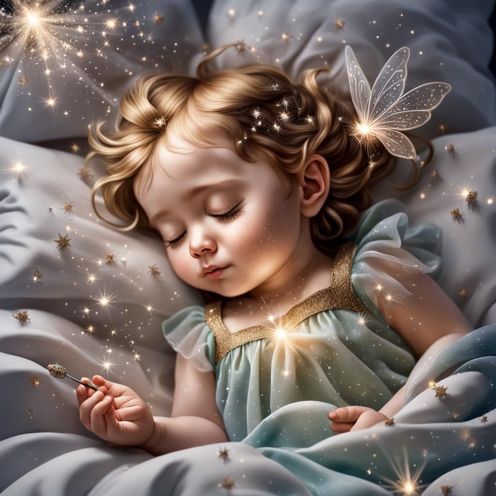 Magical Fairy Dust Sprinkling on Sleeping Toddler