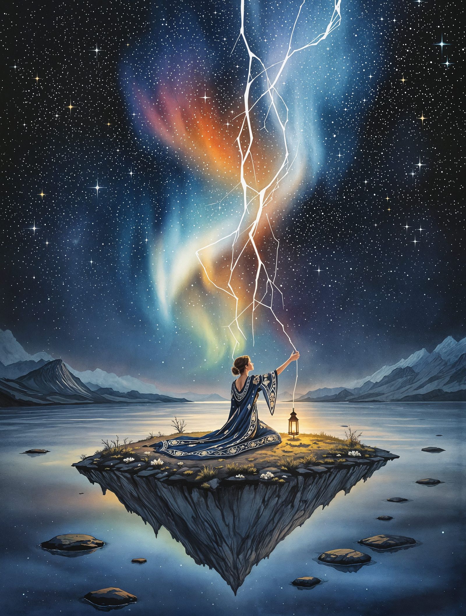 Cosmic Weaver of Renewal in Nordic Art Style