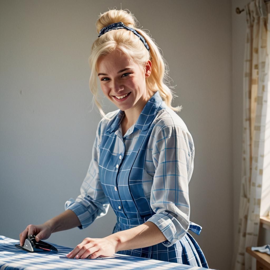 Boy in Dress Ironing, Annie Leibovitz Style