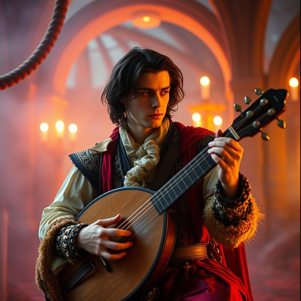 Leo Bard in Fantasy Realm: Cinematic Film Still