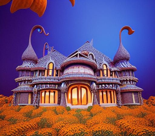 Giant Pumpkin House: Art Nouveau Rococo Architecture