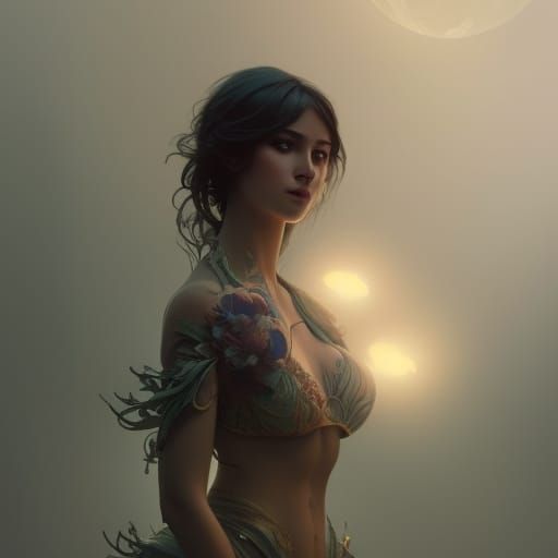 Beautiful Woman Portrait in Hyperdetailed Style