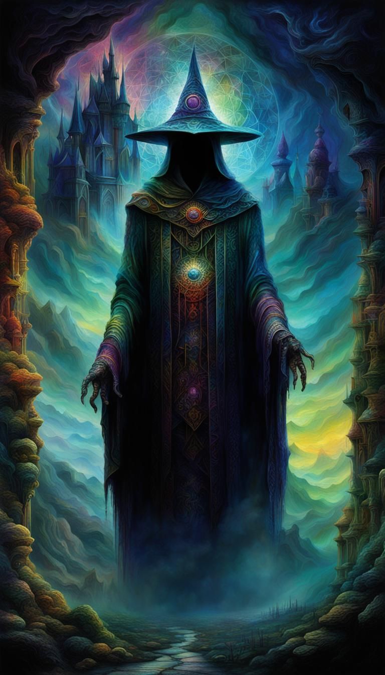 Eerie Creature in Fog: Detailed Matte Painting