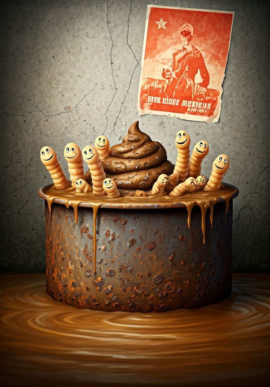 Cartoon Maggots Sing Support in Grotesque Satirical Animatio...