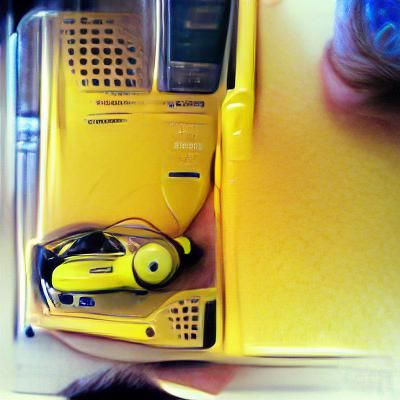 Retro Yellow Walkman from the 90s