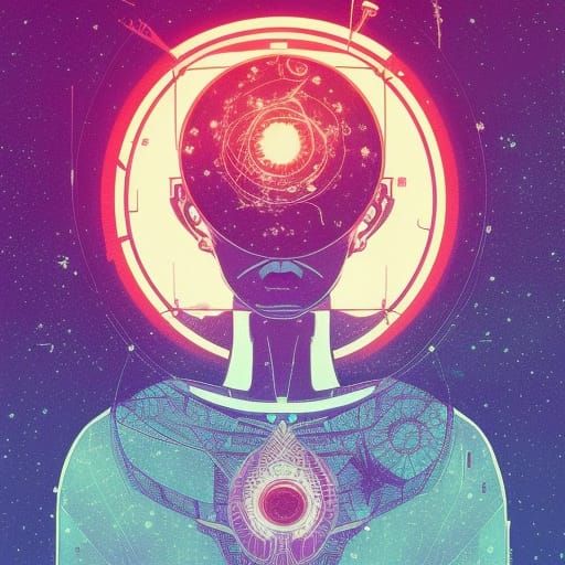 Cosmic Third Eye in Art Nouveau Style