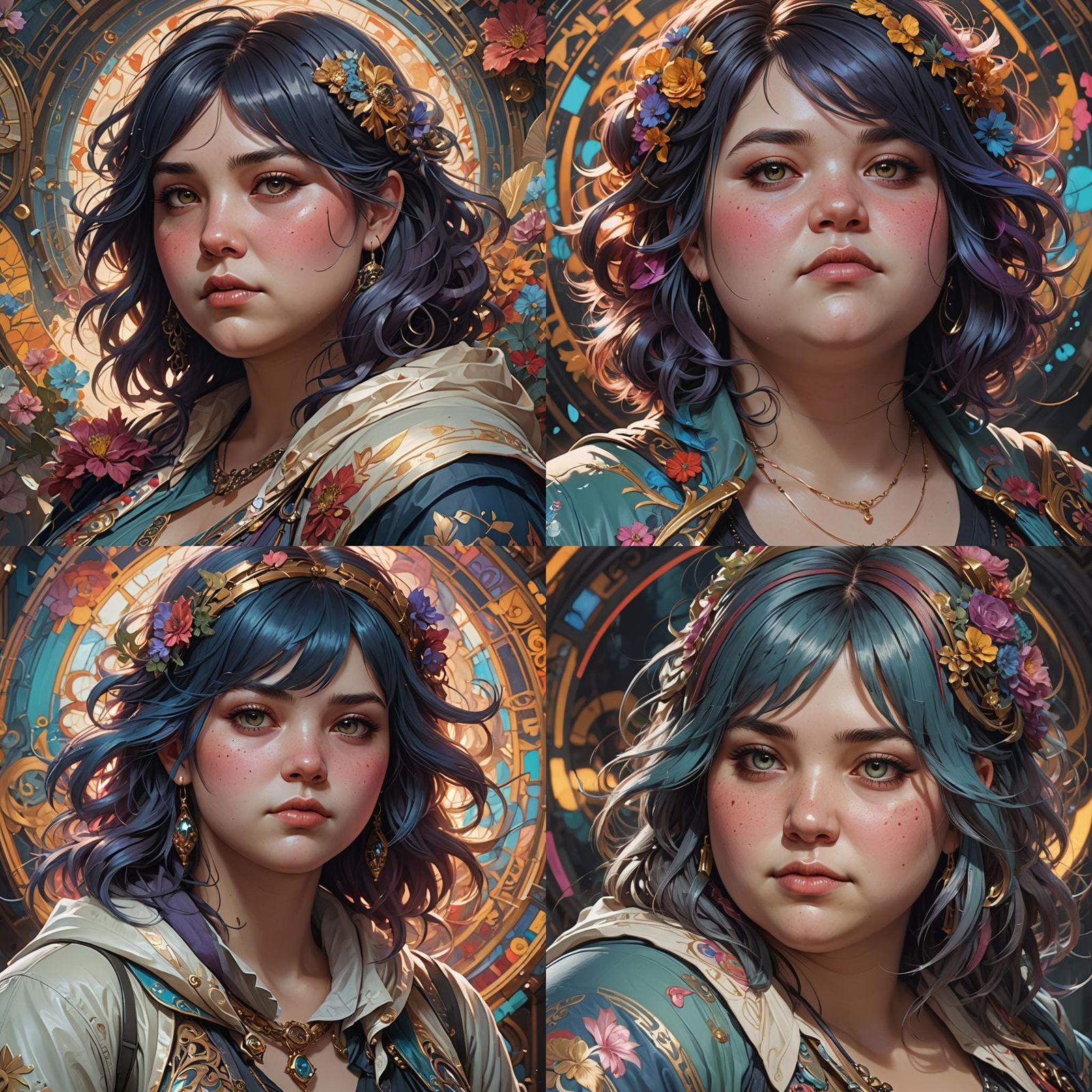 Emo Woman Portrait in Digital Art Style