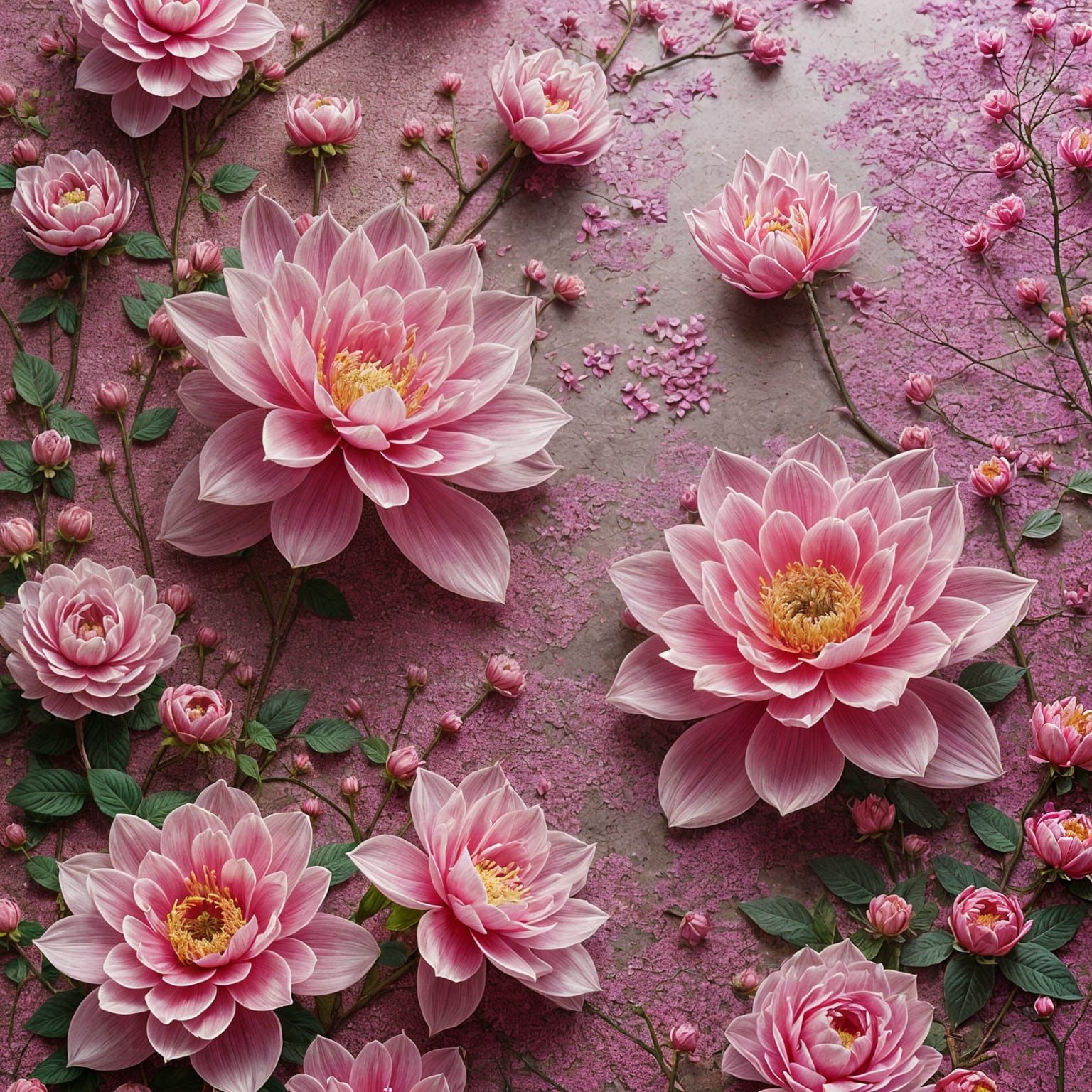 Chinese Silk Embroidery Peony with Soft Volumetric Light