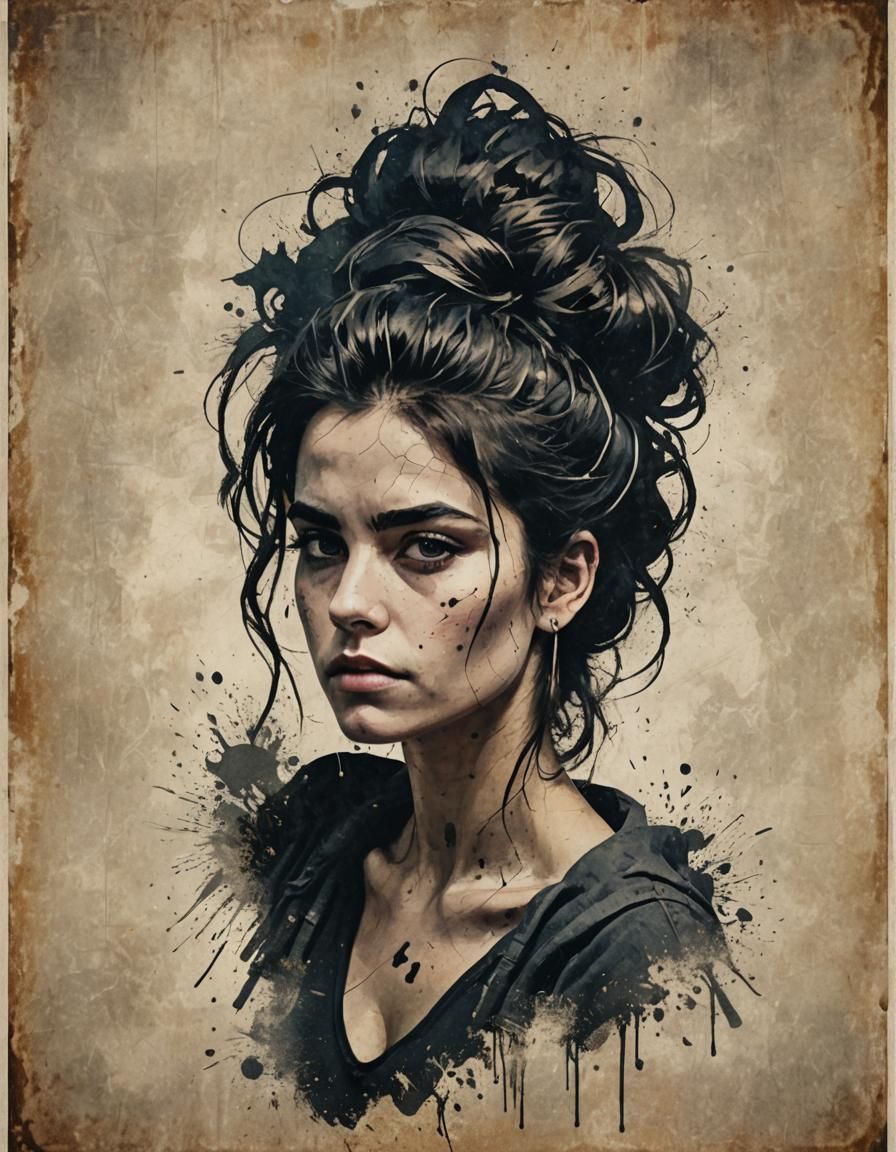 Grungy Portrait of a Rebellious Free Thinker