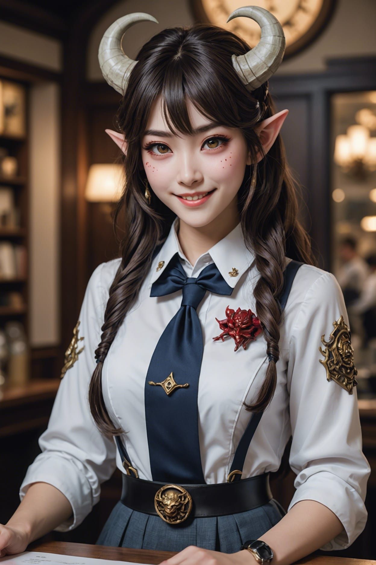 Fantasy Demon Girl as Guild Receptionist