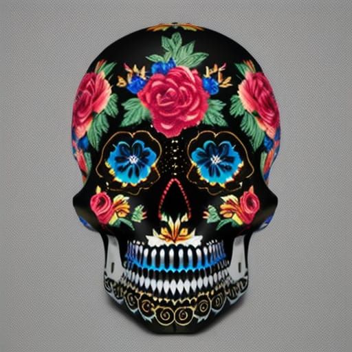 Calavera Skull Emoji: Day of the Dead Portrait