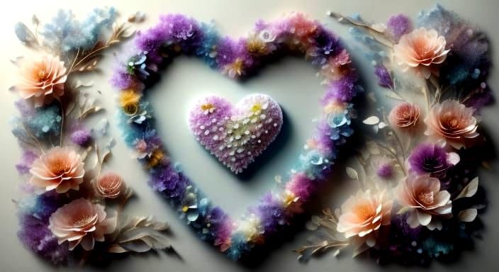 Heartfelt Keepsake: Crinkled Flowers and Baby Photos in Soft...