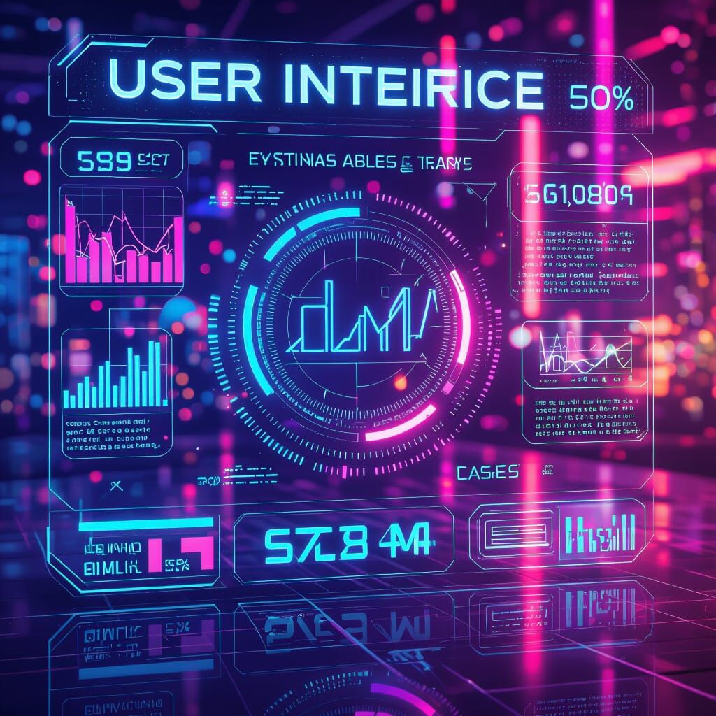 Futuristic AI Interface in Cyberpunk Style