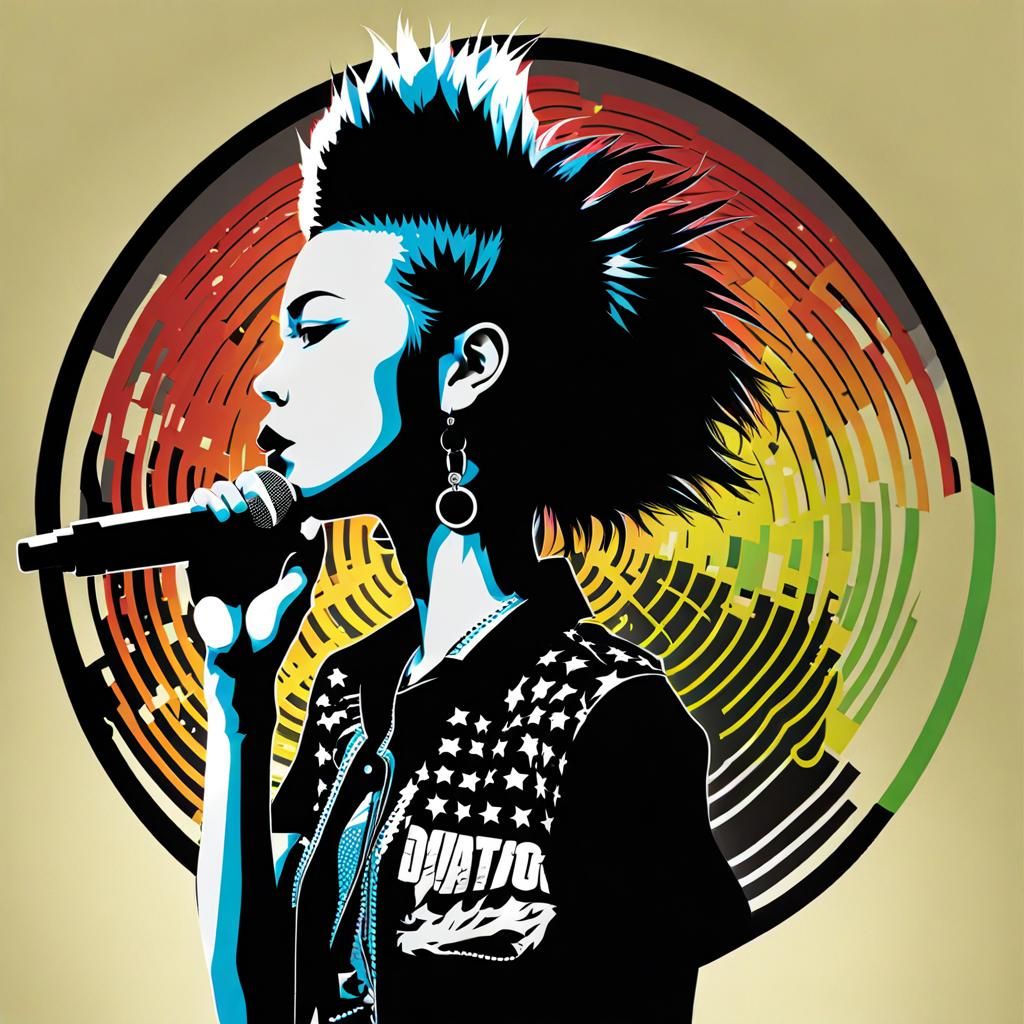 Wayang-Kulit Punk Rock Singer with Datamoshing