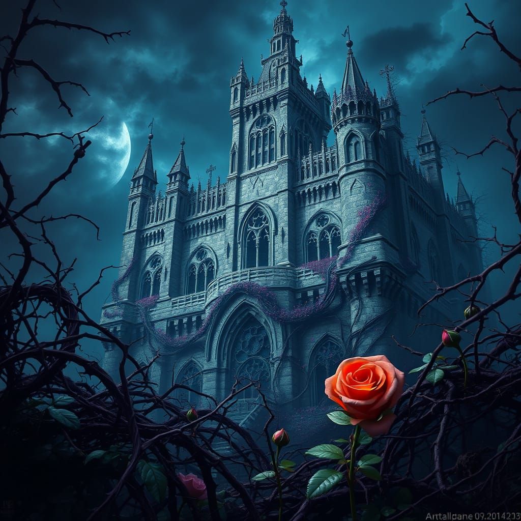 Mystical Castle in Dark Bloom