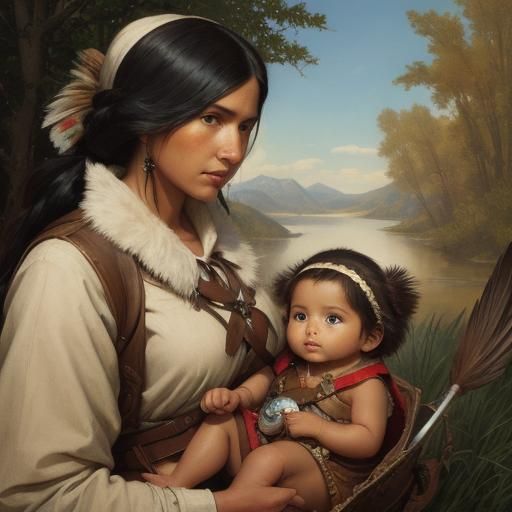 Sacagawea Guiding Lewis and Clark: Hyperrealistic Art