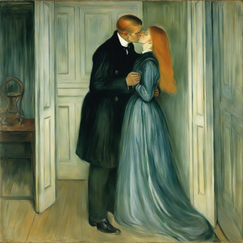 Romantic Embrace: Action Painting in Gouache