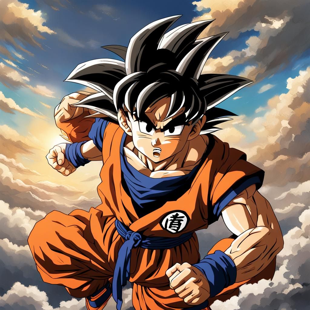 Son Goku Portrait in Studio Ghibli Anime Style