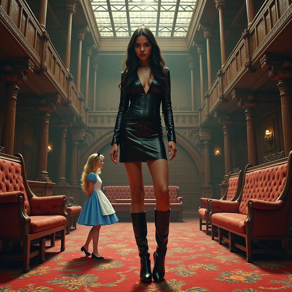 Ali and Alice in Wonderland, in Digital Art Style